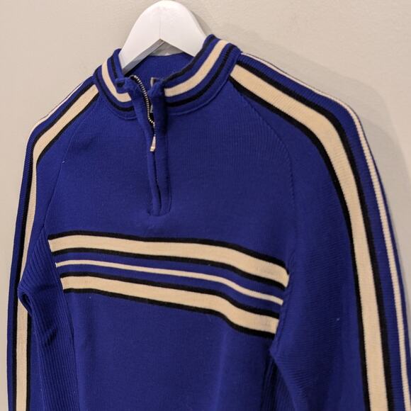 EIR Wool Sweater Vintage Nock Neck Zip 90's Y2K Apres Ski Layer - Size S - Picture 3 of 8